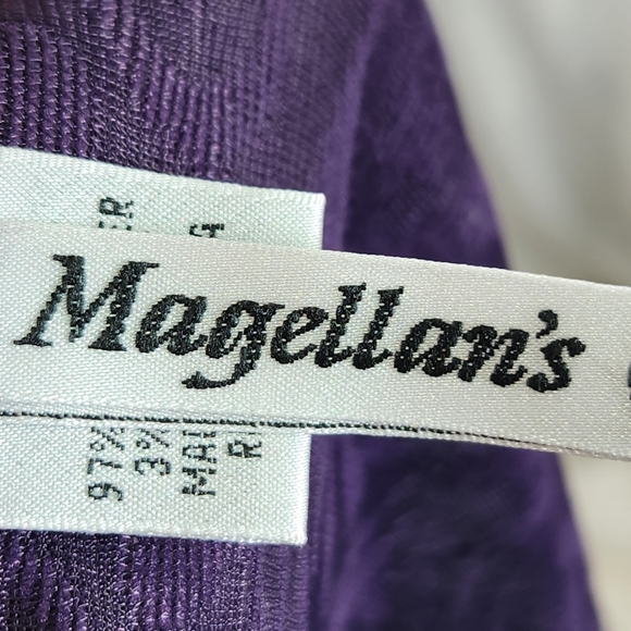 Magellan's Purple Wrap Look w/ Side Ruching Long Sleeve Top Size Medium - Picture 6 of 8